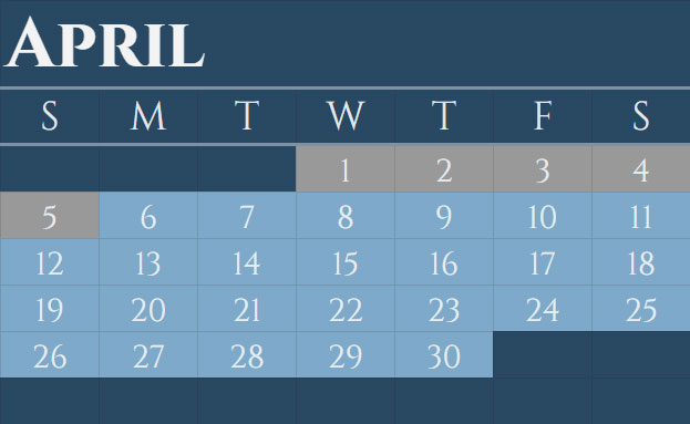 calendar april